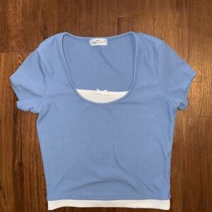 Women's Blue Scoop Neck Top